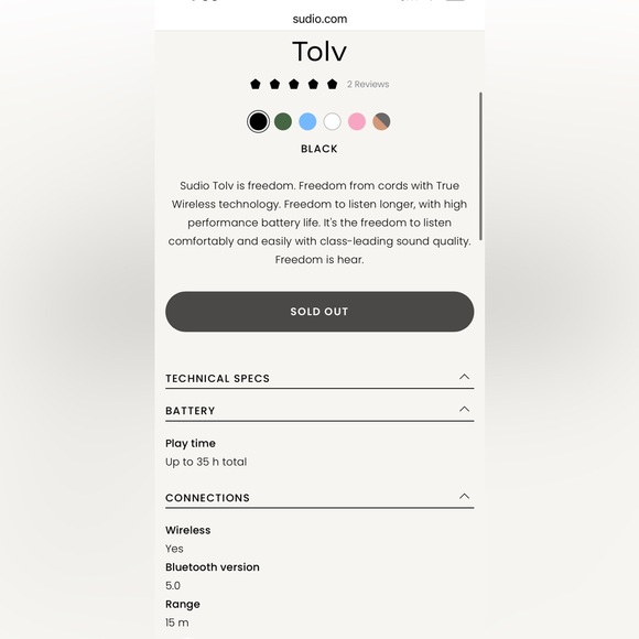 Sudio Tolv wireless bluetooth earbuds - Picture 9 of 9